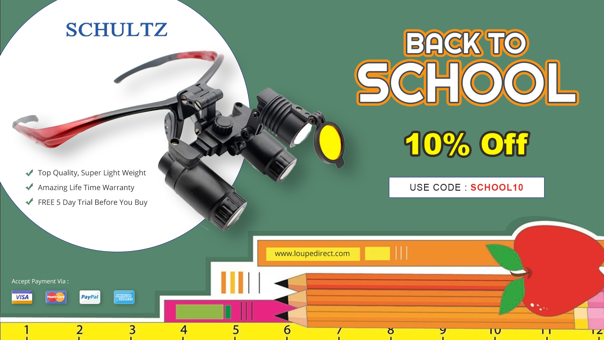 Back to School Sale at Schultz Optical: Use Promo Code SCHOOL10 to Get a 10% Discount